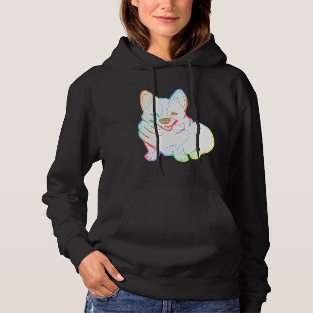 Holographic Fat Corgi Magnet Hoodie (Vorderseite)