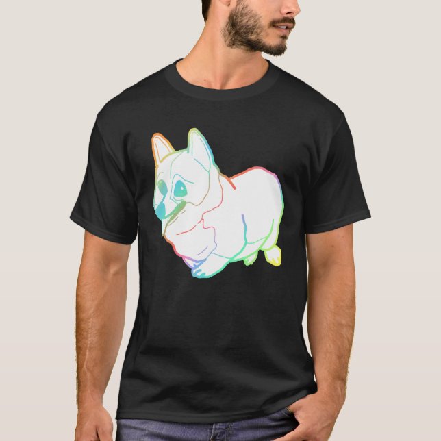 Holographic Fat Corgi Magnet T-Shirt (Vorderseite)