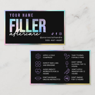 Holographic Filler Aftercare Card Visitenkarte