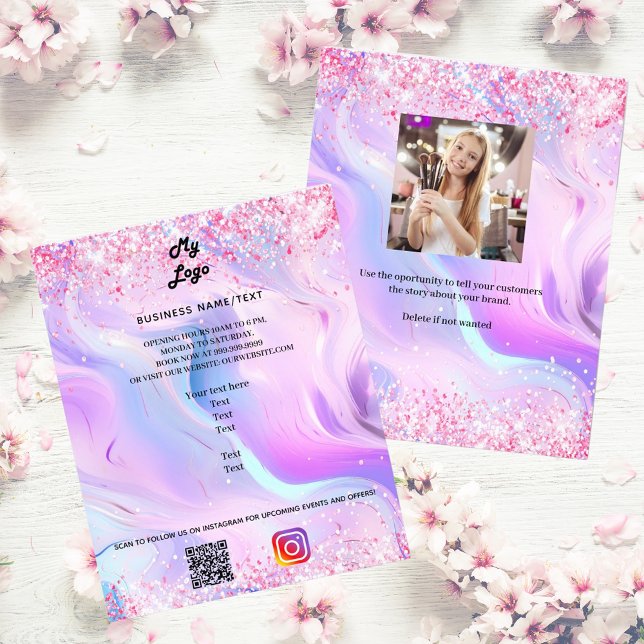 Holographic Foto qr code instagramm business logo Flyer (Von Creator hochgeladen)