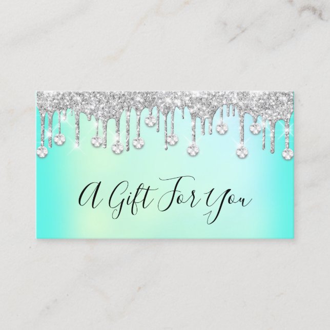 Holographic Gift Certificate Nails Bar Diamond Terminkarte (Vorderseite)