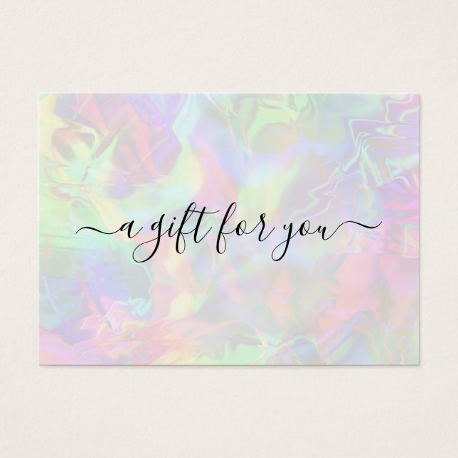Holographic Girly Trendy Business Gift Certificate (Vorderseite)