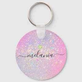 Holographic Glam Glitzer Elegante Sparkle Rose Gol Schlüsselanhänger
