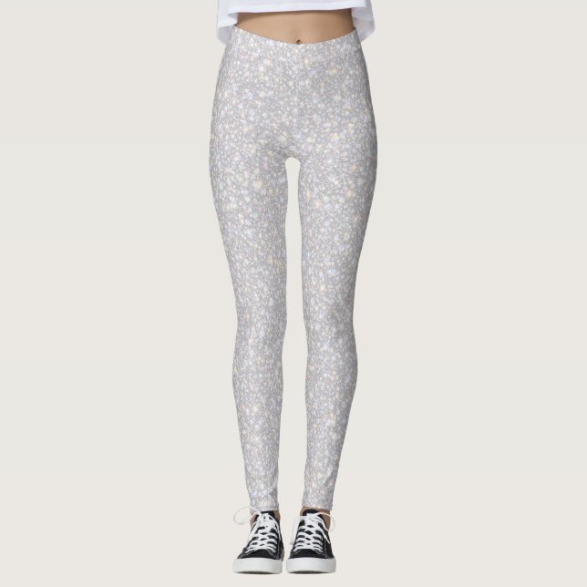 Holographic Glitter Pattern – Iridescent Rainbow  Leggings (Vorderseite)