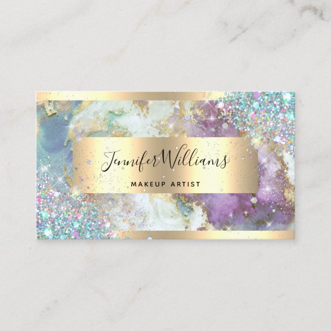 Holographic Glitzer Gold Foil Visitenkarte (Vorderseite)