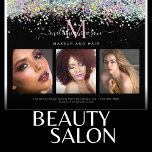 Holographic Glitzer Makeup Artist Foto Black Flyer<br><div class="desc">Holographic Glitzer Makeup Artist Foto Black Flyer</div>