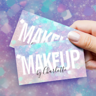 Holographic Glitzer Makeup Artist QR-Code Visitenkarte
