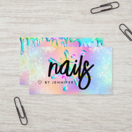 Holographic Glitzer Polish Splash Tropfens Nails Visitenkarte