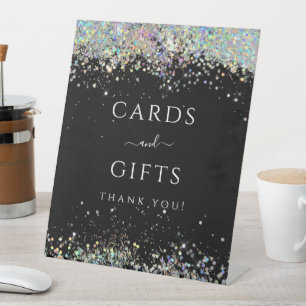Holographic Glitzer Staub Party Karten Geschenke s Sockelschild