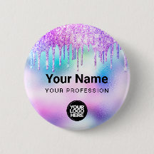 Holographic Glitzer Tropfen Mitarbeiter-Logo-Tag