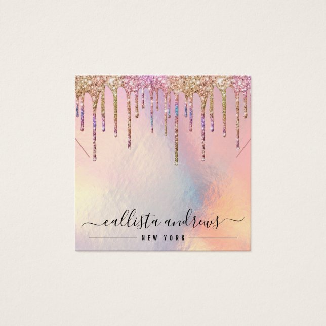 Holographic Glitzer Tropfens Necklace Display Card (Vorderseite)