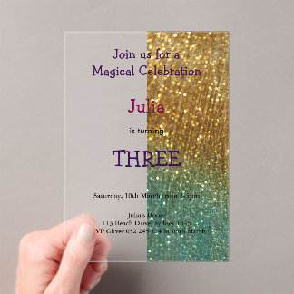 Holographic gold Glitzer Acryleinladungen
