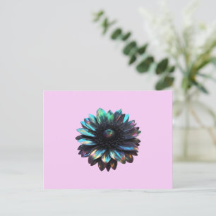 Holographic Iridescent Black Dahlia Postkarte
