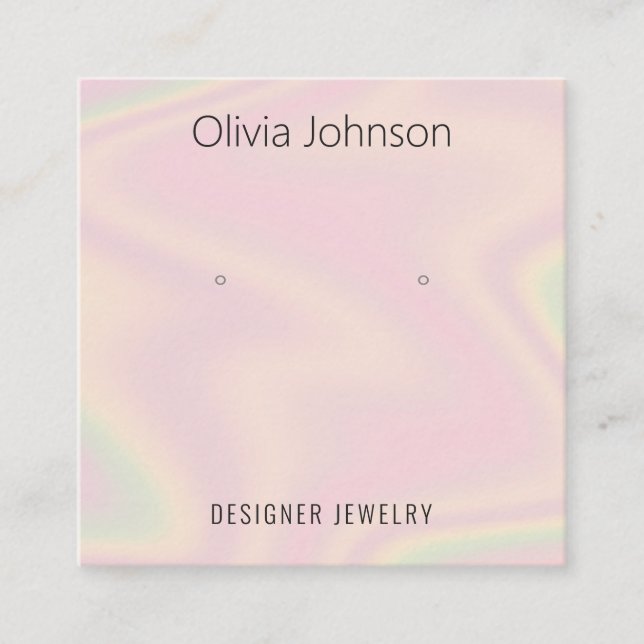 Holographic Jewelier Earring Display Business Card Quadratische Visitenkarte (Vorderseite)