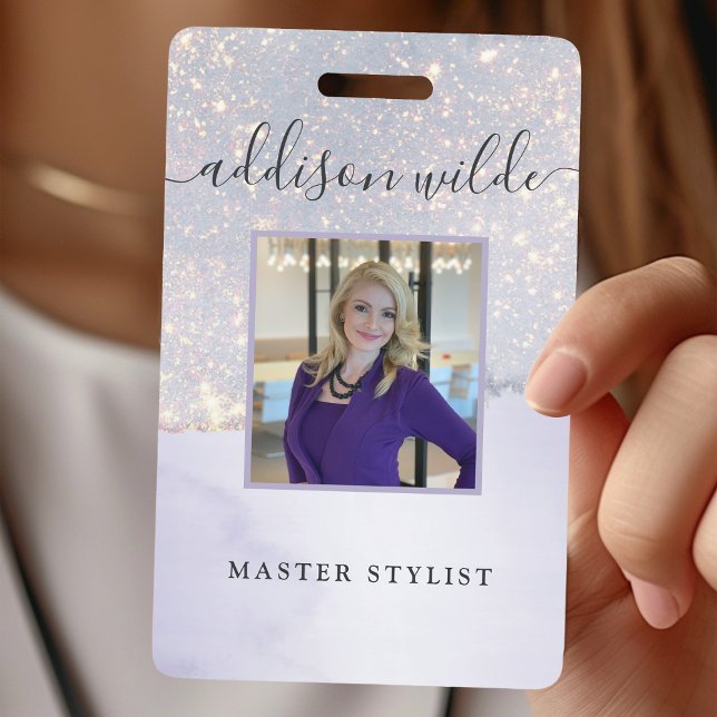 Holographic Lila Glitzer Luxury Glam Business ID Ausweis (Von Creator hochgeladen)