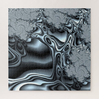 Holographic Look Fraktal Tree in Silvery Blue
