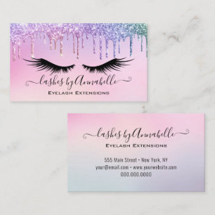 Holographic Makeup EyeLashes Sparkle Glitzer Tropf Visitenkarte