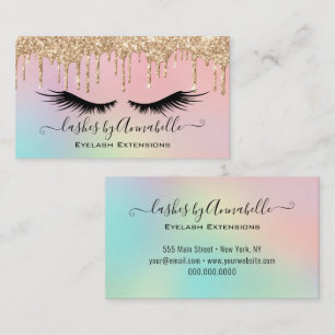 Holographic Makeup EyeLashes Sparkle Glitzer Tropf Visitenkarte
