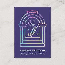 Holographic Moon & Herb Mystical Boho Doorway Visitenkarte
