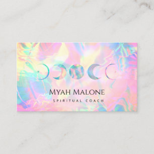 Holographic Moon Phase Yoga Spiritueller Coach Visitenkarte