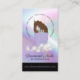 Holographic Nail Tech Nail Salon Trendy Hand Logo Visitenkarte
