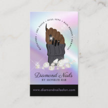 Holographic Nail Tech Nail Salon Trendy Hand Logo 