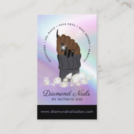 Holographic Nail Tech Nail Salon Trendy Hand Logo  Visitenkarte