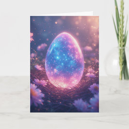 Holographic Neon Easter Egg Card Feiertagskarte