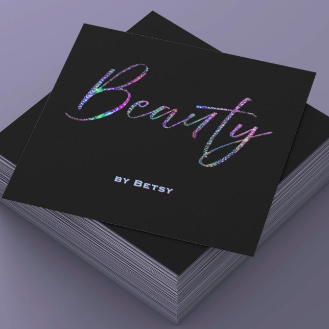 Holographic Neon Glitzer Beauty Business Card (Von Creator hochgeladen)