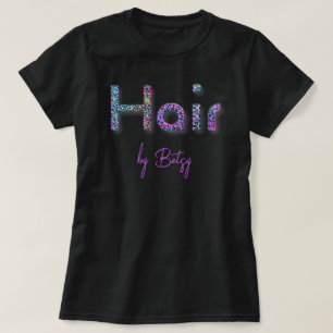 Holographic Neon Glitzer Hair Stylist T-Shirt