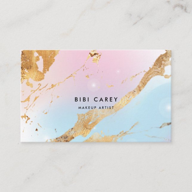 Holographic Opal Gold Foil Paint Business Card Visitenkarte (Vorderseite)