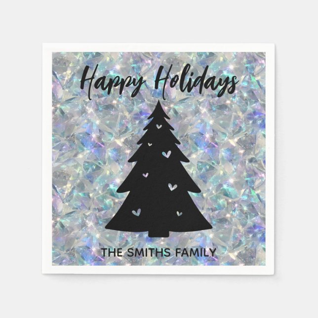 Holographic Opal Stone Background Christmas Mama Serviette (Vorderseite)