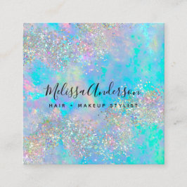 Holographic Opal Stone Glitzer Quadratische Visitenkarte