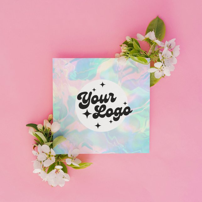 Holographic Opal Stone Logo Quadratische Visitenkarte (Von Creator hochgeladen)