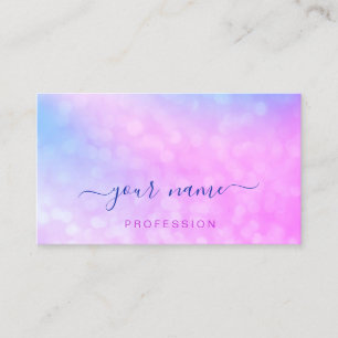 Holographic Pink Blue Beruflich Abstrakte Make-u Visitenkarte