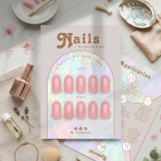 Holographic Press On Nail Packaging Display Card Dankeskarte (Holographic Press On Nail Packaging Display Card )