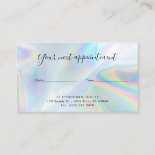 Holographic QR Code Beautician Salon Business Terminkarte