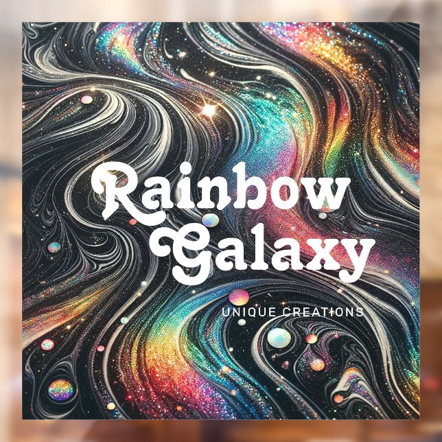 Holographic Rainbow Glitter 70s Galactic Creative  Fensteraufkleber (Blatt 2)