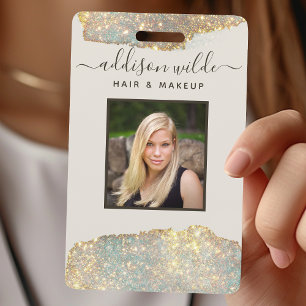 Holographic Signature Script Chic Glitzer Salon ID Ausweis
