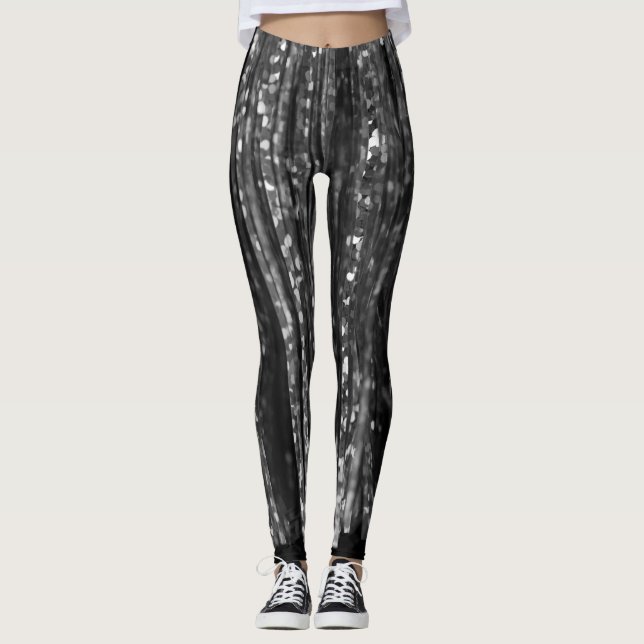 Holographic Silver Gray Tinsel Glam #1 #wall #art Leggings (Vorderseite)