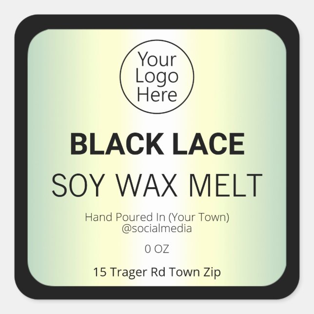 Holographic Soy Wax Melt Product Labels Quadratischer Aufkleber (Vorderseite)
