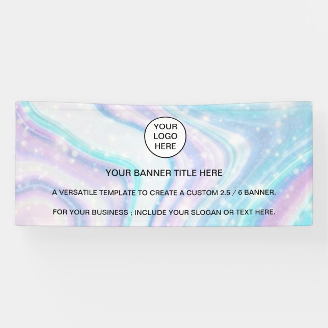 Holographic Sparkle Opal Iridescent Business Banner (Horizontal)