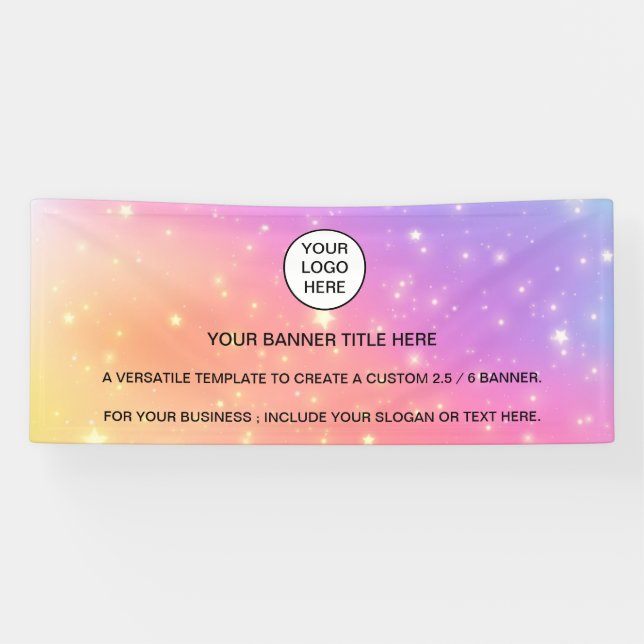 Holographic Sparkle Opal Iridescent Business Banner (Horizontal)