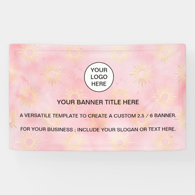 Holographic Sparkle Opal Iridescent business pink Banner (Horizontal)