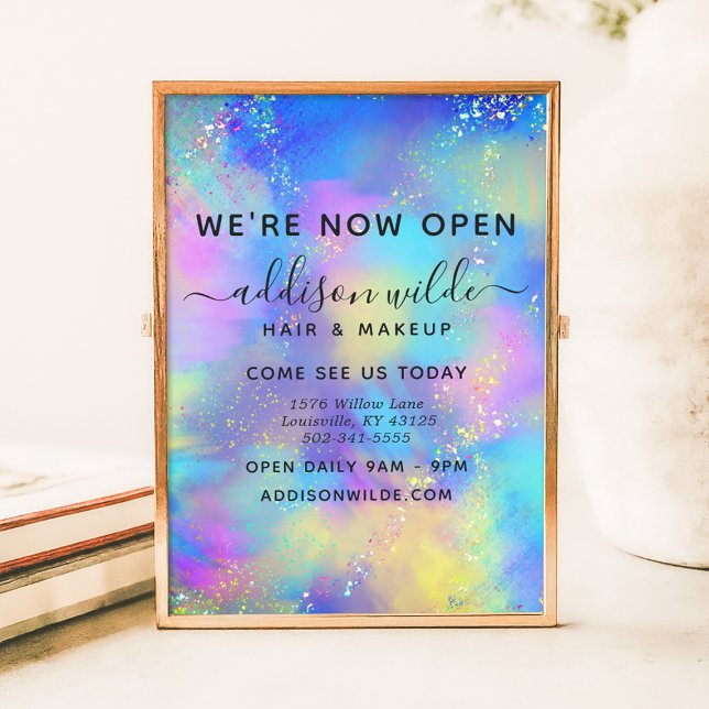 Holographic Sparkle Opal Iridescent Business Poster (Von Creator hochgeladen)