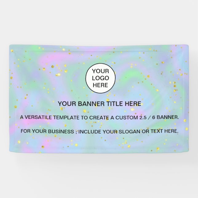 Holographic Sparkle Opal Iridescent-Geschäftszeich Banner (Horizontal)