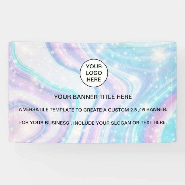Holographic Sparkle Opal Iridescent-Geschäftszeich Banner (Horizontal)
