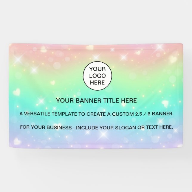 Holographic Sparkle Opal Iridescent-Geschäftszeich Banner (Horizontal)