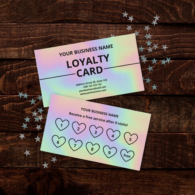 Holographic Texture Modern Niedliche Loyalty Card Treuekarte (Von Creator hochgeladen)