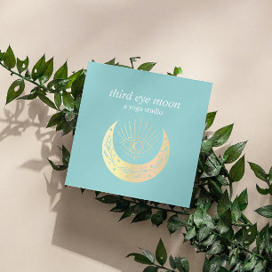 Holographic Third EYE Moon Yoga Spiritual Coach Quadratische Visitenkarte